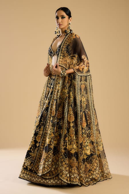 Rajdeep Ranawat Leela Floral Print Bead Work Lehenga 