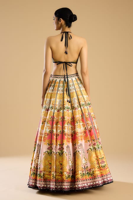 Shop Rajdeep Ranawat Gold Polyester Sequins Bridgette Embroidered Bralette at Aza Fashions Shop_Rajdeep Ranawat_Gold Polyester Sequins Bridgette Embroidered Bralette _at_Aza_Fashions