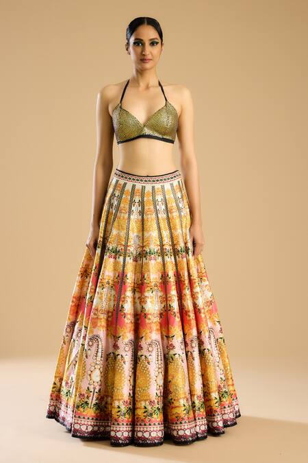 Rajdeep Ranawat Gold Polyester Sequins Bridgette Embroidered Bralette Online at Aza Fashions Rajdeep Ranawat_Gold Polyester Sequins Bridgette Embroidered Bralette _Online_at_Aza_Fashions