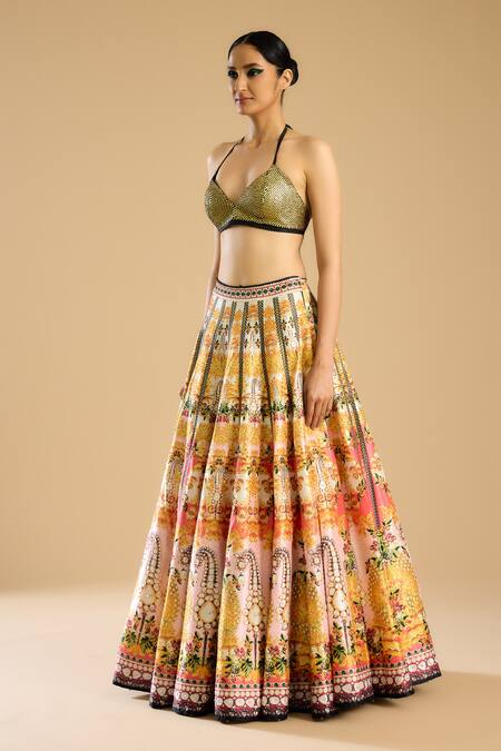 Shop Rajdeep Ranawat Gold Polyester Sequins Bridgette Embroidered Bralette Online at Aza Fashions Shop_Rajdeep Ranawat_Gold Polyester Sequins Bridgette Embroidered Bralette _Online_at_Aza_Fashions