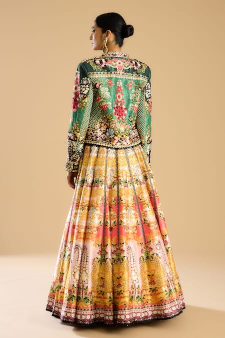 Rajdeep Ranawat Floral Print Embroidered Lehenga 