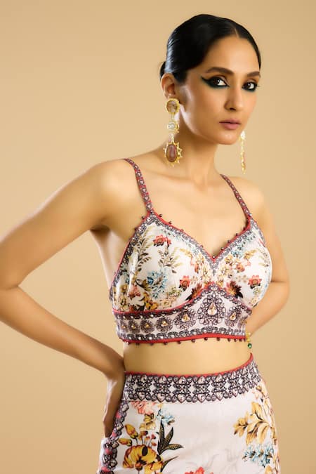 Rajdeep Ranawat Bridgette Floral Print Bralette 