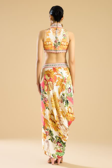 Rajdeep Ranawat Ceri Vintage Floral Print Crop Top 
