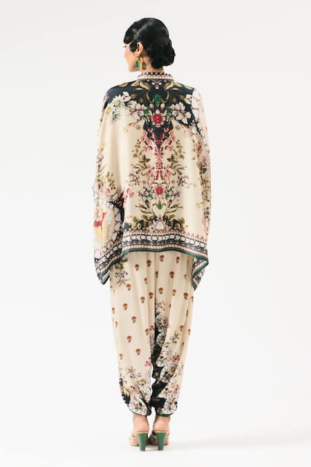Rajdeep Ranawat Chanel Sonth Floral Print Tunic With Dhoti Pant 