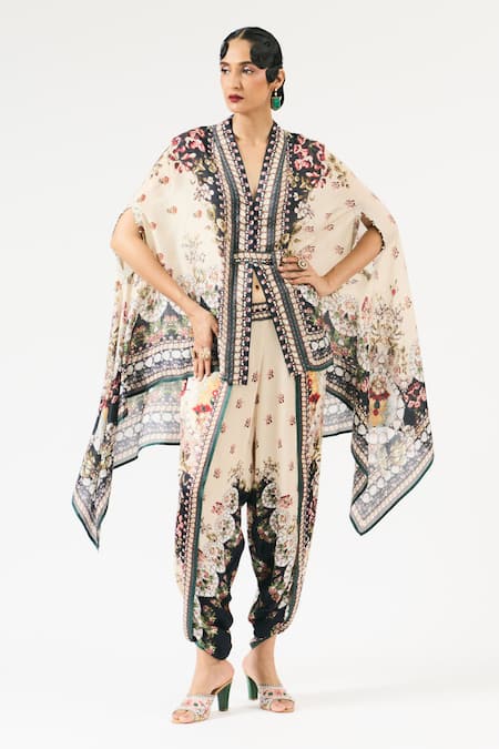 Rajdeep Ranawat Chloe Sonth Floral Print Tunic With Dhoti Pant 