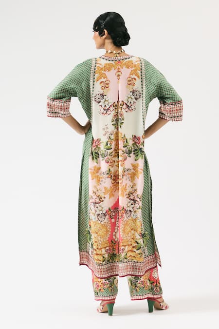 Rajdeep Ranawat Banera Floral Geometric Print Kurta With Pant 