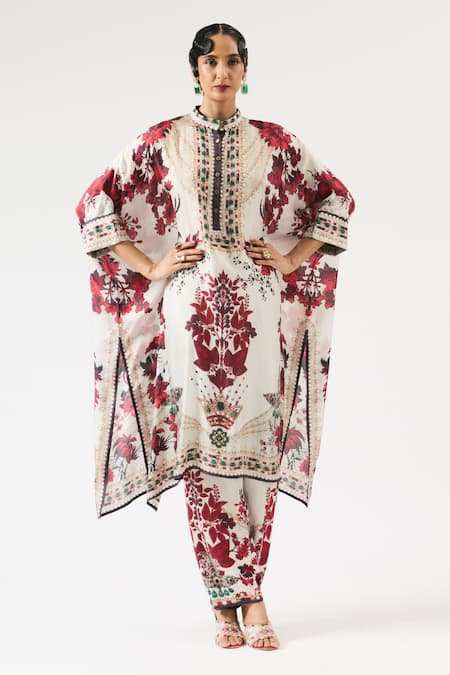 Rajdeep Ranawat Chanetelle Floral Blossom Print Kaftan With Pant 