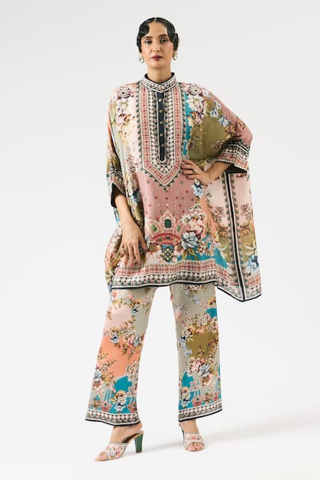 Rajdeep Ranawat Chanel Floral Blossom Print Tunic With Pant 