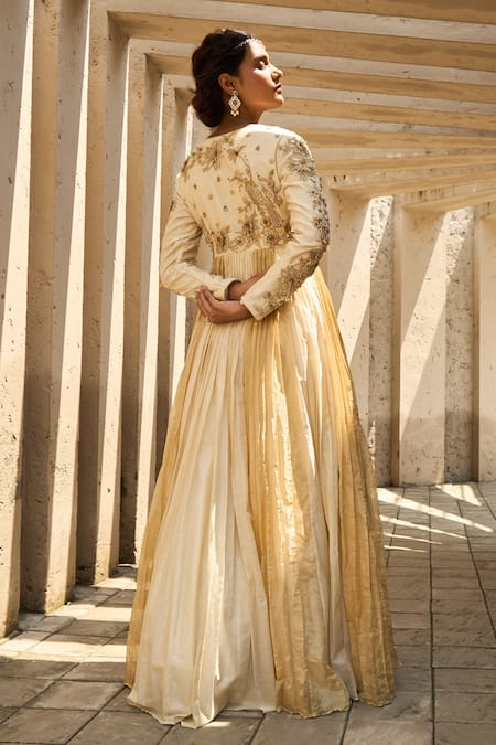 Shreeka Zardozi Embroidered Gradient Anarkali With Dupatta 