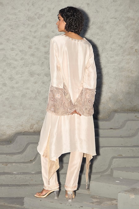 Shreeka Placed Embroidered Asymmetric Kaftan With Pant 