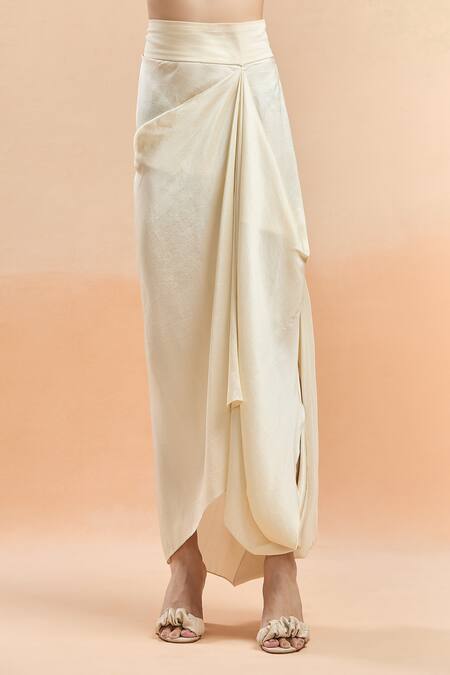 Shop Anamika Khanna Pink Silk Tassels, Embroidery Embellished Longline Jacket And Draped Skirt Online at Aza Fashions Shop_Anamika Khanna_Pink Silk Tassels, Embroidery Embellished Longline Jacket And Draped Skirt_Online_at_Aza_Fashions