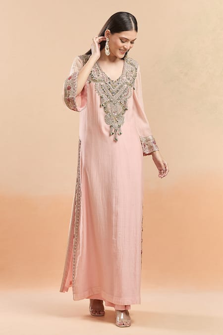 Anamika Khanna Embellished Kurta & Draped Skirt Set 