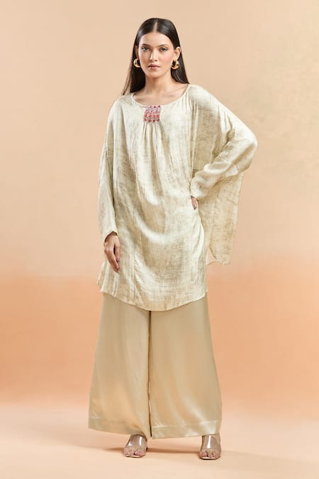 Saaksha & Kinni Placed Embroidered Kaftan Top 