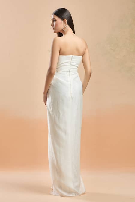 Amit Aggarwal Draped Floral Structured Gown 