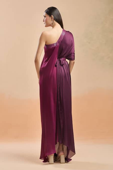 Amit Aggarwal Asymmetric Draped Dress 