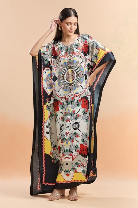 AK-OK Abstract Print Kaftan 