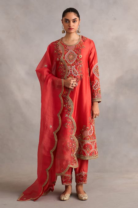 Petticoat Lane by Divya Paisley Vine Thread Embroidered Kurta Pant Set 