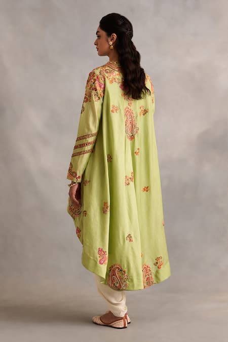 Petticoat Lane By Divya Paisley Embroidered High Low Jacket Set 