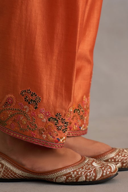 Shop Petticoat Lane By Divya Ivory Chanderi Beads, Embroidery Open Neck Paisley Kurta Set Online at Aza Fashions Shop_Petticoat Lane By Divya_Ivory Chanderi Beads, Embroidery Open Neck Paisley Kurta Set _Online_at_Aza_Fashions