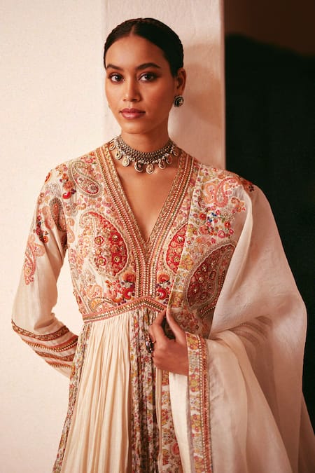 Petticoat Lane By Divya Paisley Embroidered Anarkali Set 