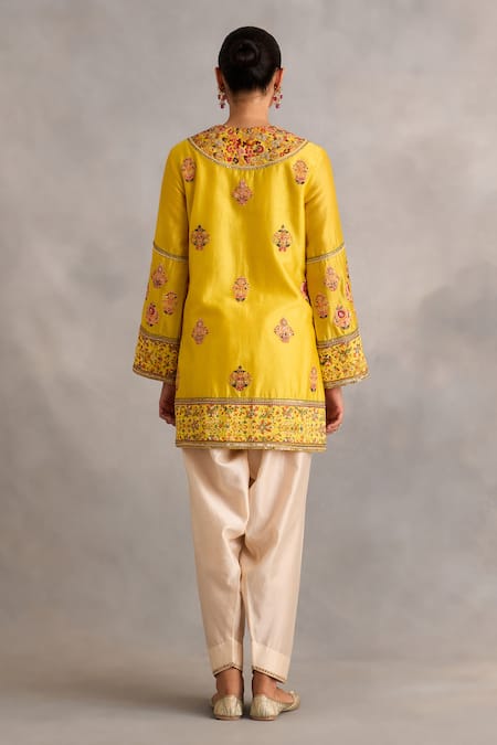 Petticoat Lane By Divya Embroidered Pista Green Kurti Set 