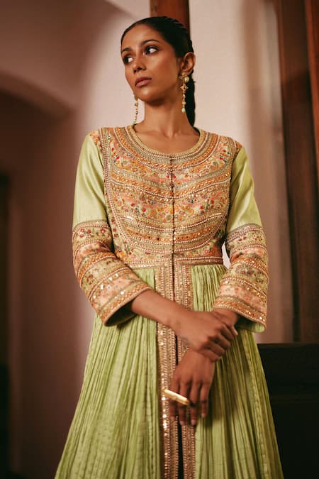 Petticoat Lane By Divya Paisley Embroidered Anarakali With pant 