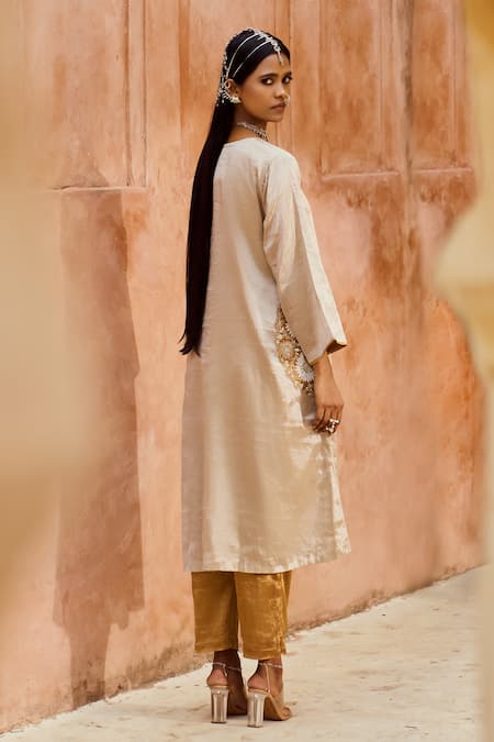 Pink City By Sarika Sona Chandi Surajamukhi Kurta With Pant 