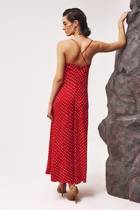 Tisha Saksena Brahmi Bandhini Pattern Strappy Dress 