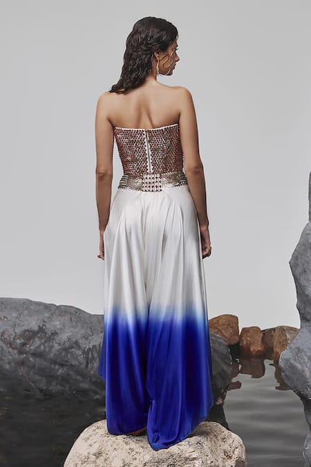 Tisha Saksena Eliya Ombre Harem Pant With Embellished Corset 