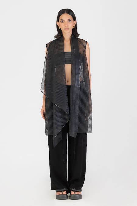 Amit Aggarwal Metallic Pleated Cape 