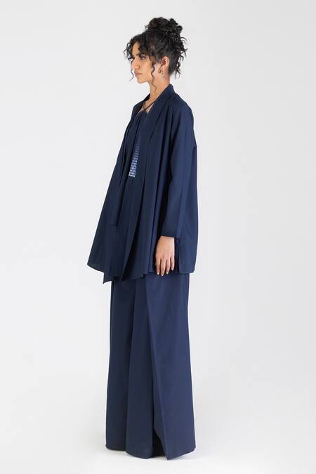 Amit Aggarwal_Blue Metallic Sequin Embellished Cape _Online_at_Aza_Fashions