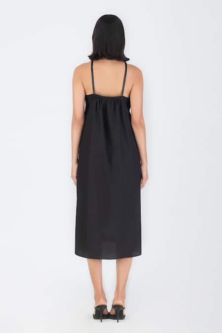 Amit Aggarwal Halter Neck Cord Embroidered Dress 