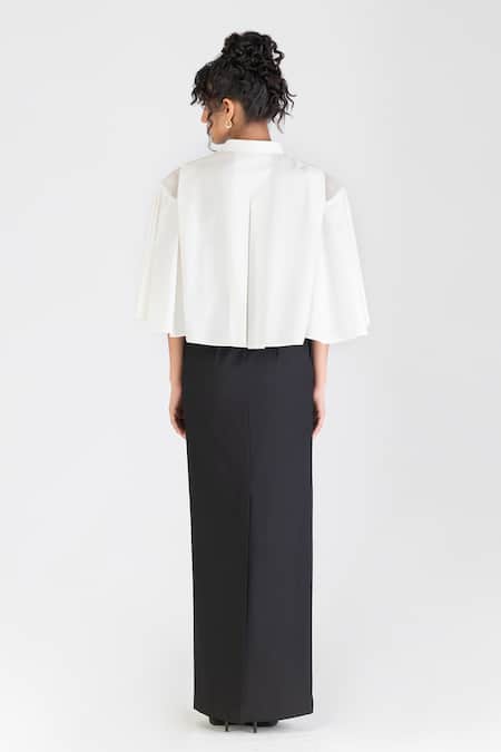 Amit Aggarwal Cropped Cord Embroidered Gathered Shirt 