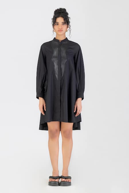 Amit Aggarwal Cord Wave Embroidered Shirt Dress 