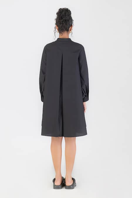 Amit Aggarwal Black Cord Embroidered Shirt Dress 