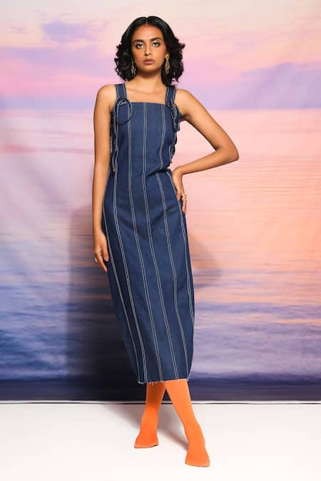 ANANYA AGRAWAL LABEL Denim Midi Dress 