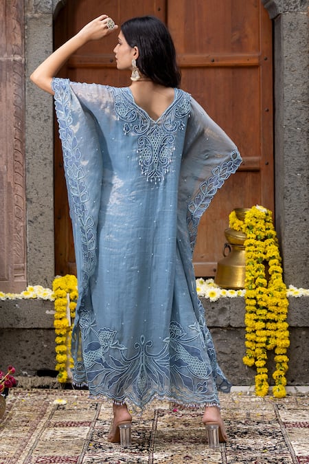 Farha Syed Floral Applique Kaftan 