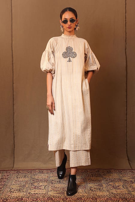 MATI Cotton Club Placement Embroidered Kurta 