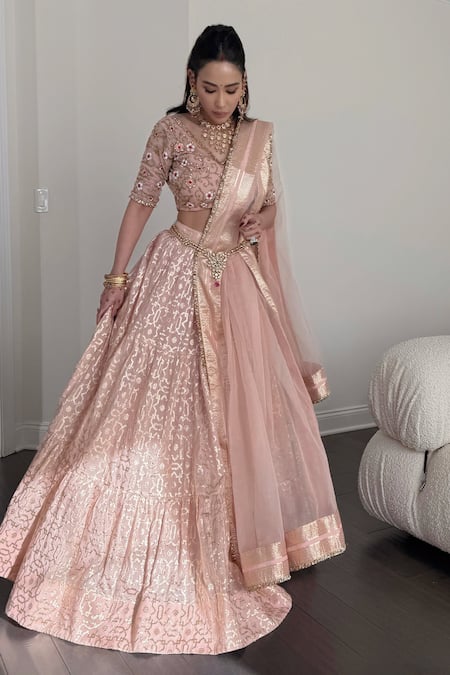 Neha Khullar Chanderi Banarasi Bridal Lehenga Set 