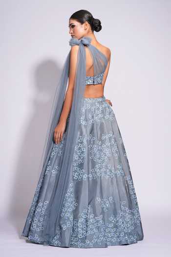 Shruti S Upcycled Sequin Embroidered Lehenga Set 