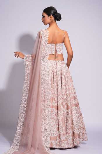 Shruti S Upcycled Sequin Embroidered Lehenga Set 