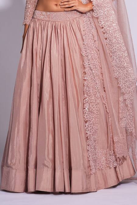 Buy Shruti S Pink Silk Sequins, Embroidery Square Neck Lehenga Set Online at Aza Fashions Buy_Shruti S_Pink Silk Sequins, Embroidery Square Neck Lehenga Set _Online_at_Aza_Fashions