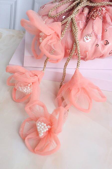 Buy_Soho Boho Studio By Aarti Thakur_Pink Embroidered Vine Potli _Online_at_Aza_Fashions