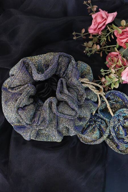 Soho Boho Studio By Aarti Thakur_Gold Textured Metallic Potli _Online_at_Aza_Fashions