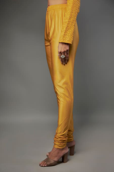 Buy FATIZ Yellow Georgette, Lycra Sequins Asymmetric Floral Embroidered Anarkali Set Online at Aza Fashions Buy_FATIZ_Yellow Georgette, Lycra Sequins Asymmetric Floral Embroidered Anarkali Set _Online_at_Aza_Fashions