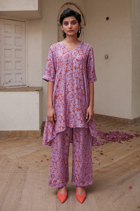 Khajoor Studio Floret Print Asymmetric Tunic 