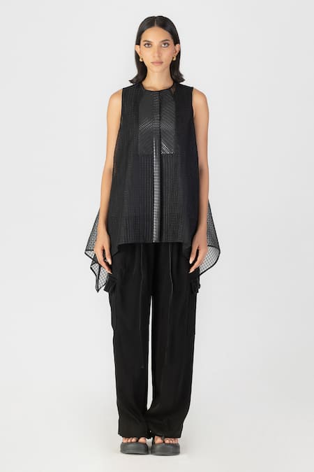 Amit Aggarwal Checkered Woven Top 