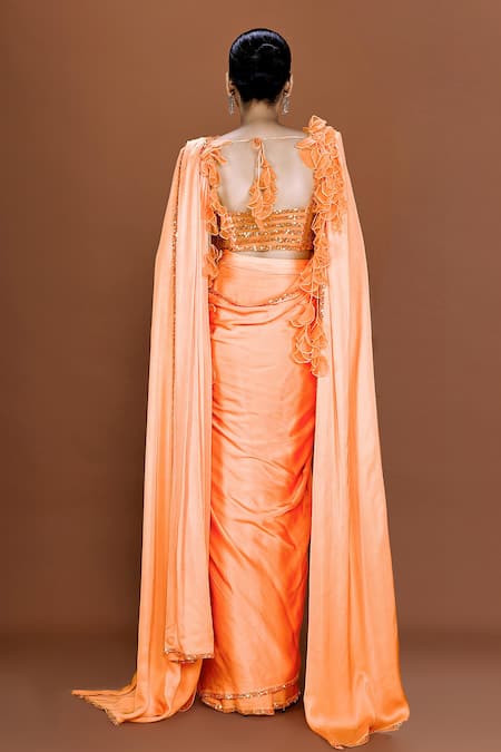 Neeta Lulla Autumn Pre-Stitched Ruffle Saree With Embroidered Bustier 