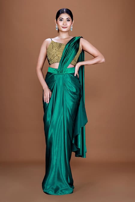 Neeta Lulla Alina Pre-Stitched Saree With Embroidered Blouse 