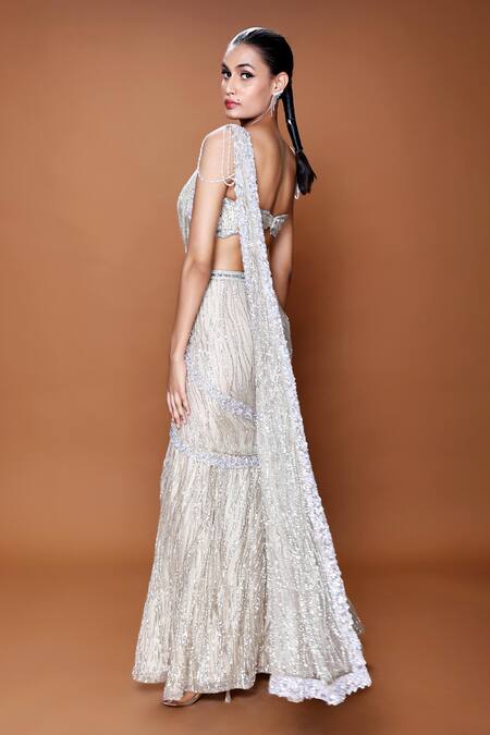 Buy Neeta Lulla Grey Tulle Sequins, Embroidery Sweetheart Neck Amelia Concept Saree With Blouse Online at Aza Fashions Buy_Neeta Lulla_Grey Tulle Sequins, Embroidery Sweetheart Neck Amelia Concept Saree With Blouse_Online_at_Aza_Fashions